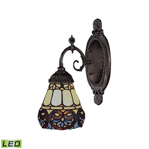 Mix- 9.5W 1 LED Wall Sconce in Traditional Style with Victorian and Vintage Charm inspirations - 10 Inches tall and 4.5 inches wide - 370909