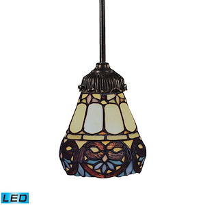 Mix- 9.5W 1 LED Mini Pendant in Traditional Style with Victorian and Vintage Charm inspirations - 23.5 Inches tall and 6 inches wide - 408268