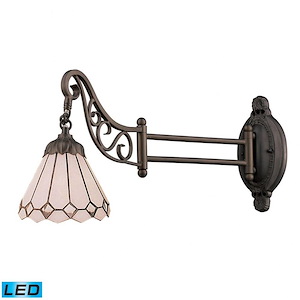 Mix- 9.5W 1 LED Swingarm Wall Sconce in Traditional Style with Victorian and Vintage Charm inspirations - 12 Inches tall and 7 inches wide - 370873