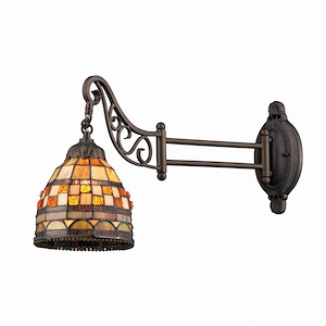 Jewelstone - 1 Light Wall Sconce In Traditional Style-12 Inches Tall and 7 Inches Wide - 1273356