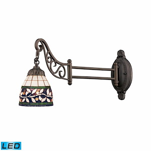 Mix-N-Match - 9.5W 1 LED Swingarm Wall Sconce In Traditional Style-12 Inches Tall and 7 Inches Wide - 1303109