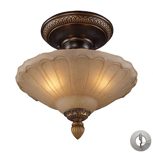 Restoration - 3 Light Semi-Flush Mount in Traditional Style with Victorian and Vintage Charm inspirations - 12 Inches tall and 12 inches wide
