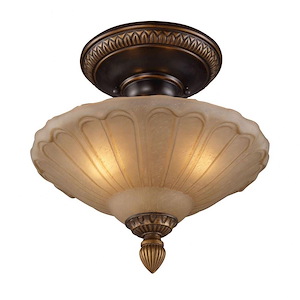 Restoration - 3 Light Semi-Flush Mount in Traditional Style with Victorian and Vintage Charm inspirations - 12 Inches tall and 12 inches wide - 371025