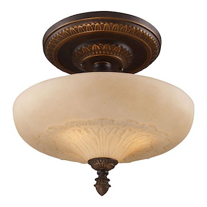 Restoration - 3 Light Semi-Flush Mount in Traditional Style with Victorian and Vintage Charm inspirations - 15 Inches tall and 15 inches wide
