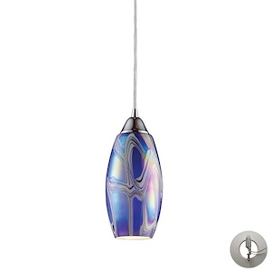 Iridescence - 4.8W 1 LED Mini Pendant in Transitional Style with Coastal/Beach and Retro inspirations - 11 Inches tall and 5 inches wide - 1208665