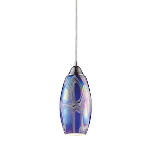Iridescence - 1 Light Mini Pendant in Transitional Style with Coastal/Beach and Retro inspirations - 11 Inches tall and 5 inches wide - 162150