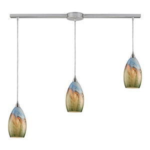 Geologic - 3 Light Linear Pendant in Transitional Style with Coastal/Beach and Country/Cottage inspirations - 10 Inches tall and 5 inches wide - 1208666