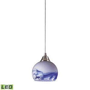 Mela - 9.5W 1 LED Mini Pendant in Transitional Style with Coastal/Beach and Eclectic inspirations - 6 Inches tall and 6 inches wide - 1157917