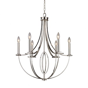 Dione - 6 Light Chandelier in Transitional Style with Luxe/Glam and Art Deco inspirations - 31 Inches tall and 25 inches wide