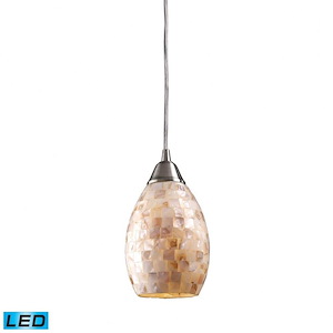 Capri - 1 Light Mini Pendant in Transitional Style with Coastal/Beach and Boho inspirations - 9 Inches tall and 5 inches wide - 1208677