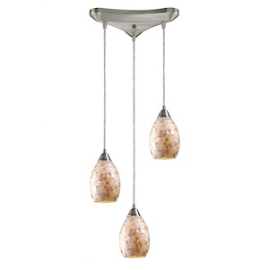 Capri - 3 Light Linear Pendant in Transitional Style with Coastal/Beach and Eclectic inspirations - 9 Inches tall and 5 inches wide - 408291