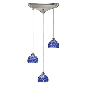 Cira - 3 Light Triangular Pendant in Transitional Style with Coastal/Beach and Eclectic inspirations - 6 Inches tall and 10 inches wide - 1208613