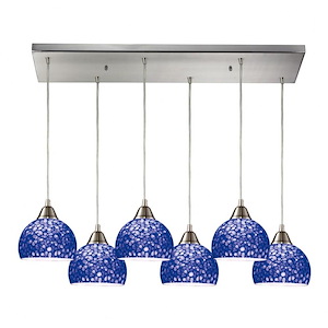 Cira - 6 Light Rectangular Pendant in Transitional Style with Coastal/Beach and Eclectic inspirations - 9 Inches tall and 9 inches wide - 1208507