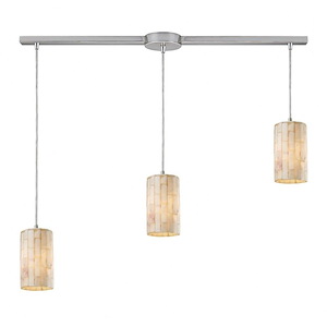 Coletta - 3 Light Linear Pendant in Transitional Style with Coastal/Beach and Eclectic inspirations - 8 Inches tall and 5 inches wide