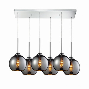 Cassandra - 6 Light Configurable Pendant In Modern Style-9 Inches Tall and 30 Inches Wide