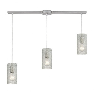 Ice Fragments - 3 Light Linear Pendant in Transitional Style with Coastal/Beach and Eclectic inspirations - 8 Inches tall and 5 inches wide - 458953