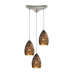 Geval - 3 Light Triangular Pendant in Transitional Style with Southwestern and Asian inspirations - 9 Inches tall and 10 inches wide - 458911