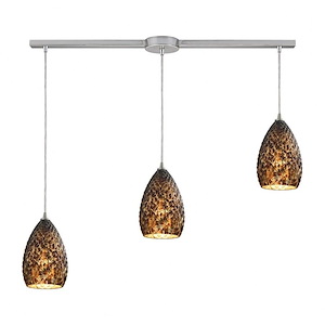 Geval - 3 Light Linear Pendant in Transitional Style with Southwestern and Asian inspirations - 9 Inches tall and 5 inches wide