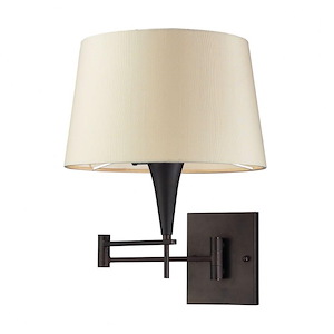 Swingarms - 3W 1 LED Swingarm Wall Sconce in Transitional Style with Art Deco and Retro inspirations - 16 Inches tall and 12 inches wide