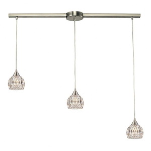 Kersey - 3 Light Chandelier in Modern/Contemporary Style with Luxe/Glam and Boho inspirations - 6 Inches tall and 5 inches wide