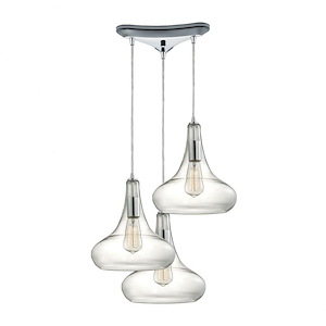 Orbital - 3 Light Triangular Pendant in Modern/Contemporary Style with Mid-Century and Scandinavian inspirations - 12 Inches tall and 10 inches wide - 459036