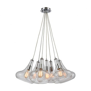 Orbital - 7 Light Pendant in Modern/Contemporary Style with Mid-Century and Scandinavian inspirations - 12 Inches tall and 28 inches wide