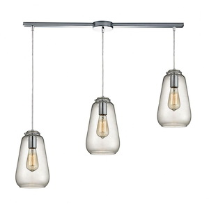 Orbital - 3 Light Linear Pendant in Modern/Contemporary Style with Mid-Century and Scandinavian inspirations - 10 Inches tall and 5 inches wide