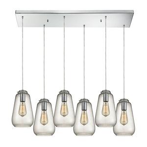 Orbital - 6 Light Rectangular Pendant in Modern/Contemporary Style with Mid-Century and Scandinavian inspirations - 10 Inches tall and 9 inches wide - 459030