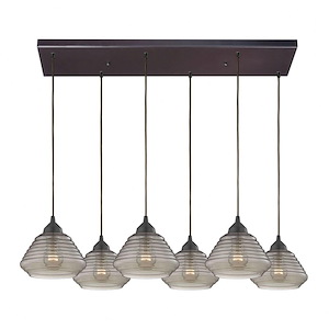 Orbital - 6 Light Pendant-7 Inches Tall and 30 Inches Wide