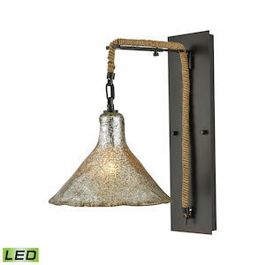 Hand Formed Glass - 9.5W 1 LED Wall Sconce in Transitional Style with Southwestern and Modern Farmhouse inspirations - 18 by 10 inches wide - 525867