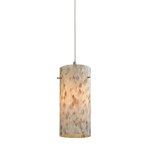 Capri - 1 Light Mini Pendant in Transitional Style with Coastal/Beach and Boho inspirations - 10 Inches tall and 5 inches wide - 458974
