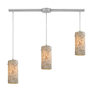 Capri - 3 Light Linear Pendant in Transitional Style with Coastal/Beach and Boho inspirations - 10 Inches tall and 5 inches wide - 704912