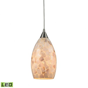Capri - 1 Light Mini Pendant in Transitional Style with Coastal/Beach and Boho inspirations - 11 Inches tall and 6 inches wide - 521512