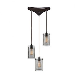 Brant - 3 Light Triangular Pendant in Transitional Style with Urban/Industrial and Modern Farmhouse inspirations - 10 Inches tall and 11 inches wide