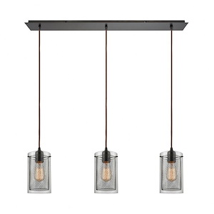 Brant - 3 Light Linear Mini Pendant in Transitional Style with Urban/Industrial and Modern Farmhouse inspirations - 10 Inches tall and 36 inches wide - 521505