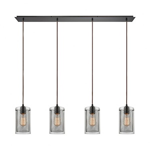 Brant - 4 Light Linear Pendant in Transitional Style with Urban/Industrial and Modern Farmhouse inspirations - 10 Inches tall and 46 inches wide