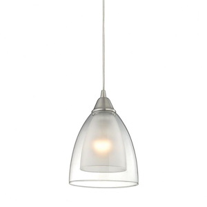 Layers - 1 Light Mini Pendant in Modern/Contemporary Style with Luxe/Glam and Retro inspirations - 9 Inches tall and 6 inches wide