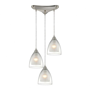 Layers - 3 Light Triangular Pendant in Modern/Contemporary Style with Luxe/Glam and Retro inspirations - 9 Inches tall and 10 inches wide - 459107