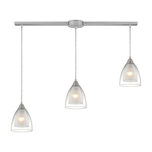 Layers - 3 Light Linear Pendant in Modern/Contemporary Style with Luxe/Glam and Retro inspirations - 9 Inches tall and 5 inches wide