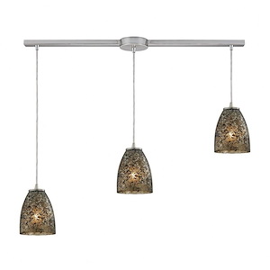 Fissure - 3 Light Linear Pendant in Transitional Style with Boho and Eclectic inspirations - 7 Inches tall and 5 inches wide