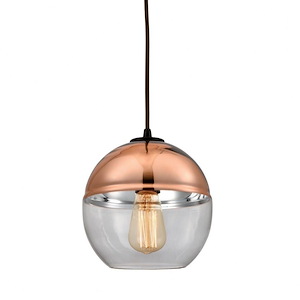 Revelo - 1 Light Mini Pendant in Modern/Contemporary Style with Luxe/Glam and Mid-Century Modern inspirations - 9 Inches tall and 8 inches wide