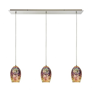 Illusions - 3 Light Linear Mini Pendant in Modern/Contemporary Style with Boho and Eclectic inspirations - 9 Inches tall and 36 inches wide - 881135