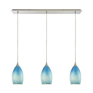 Earth - 3 Light Linear Mini Pendant in Transitional Style with Coastal/Beach and Eclectic inspirations - 11 Inches tall and 36 inches wide - 521486
