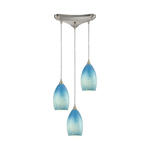 Earth - 3 Light Triangular Pendant in Transitional Style with Coastal/Beach and Eclectic inspirations - 11 Inches tall and 11 inches wide - 749715