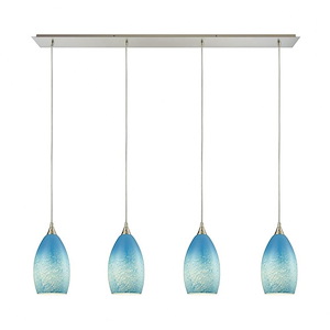 Earth - 4 Light Linear Pendant in Transitional Style with Coastal/Beach and Eclectic inspirations - 11 Inches tall and 46 inches wide - 521483