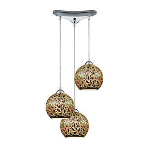 Illusions - 3 Light Pendant In Contemporary Style-9 Inches Tall and 10 Inches Wide - 1303077