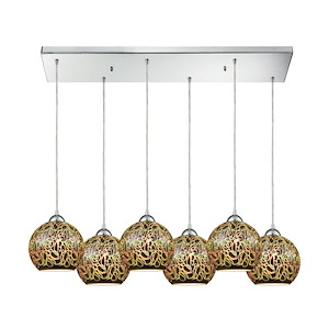 Illusions - 6 Light Pendant In Contemporary Style-9 Inches Tall and 30 Inches Wide