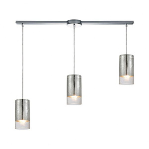 Tallula - 3 Light Linear Mini Pendant in Modern/Contemporary Style with Art Deco and Luxe/Glam inspirations - 8 Inches tall and 38 inches wide
