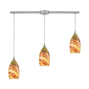 Collanino - 3 Light Linear Mini Pendant in Transitional Style with Coastal/Beach and Eclectic inspirations - 10 Inches tall and 38 inches wide - 705005