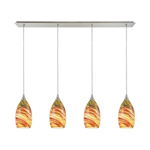 Collanino - 4 Light Linear Pendant in Transitional Style with Coastal/Beach and Eclectic inspirations - 10 Inches tall and 46 inches wide - 705003